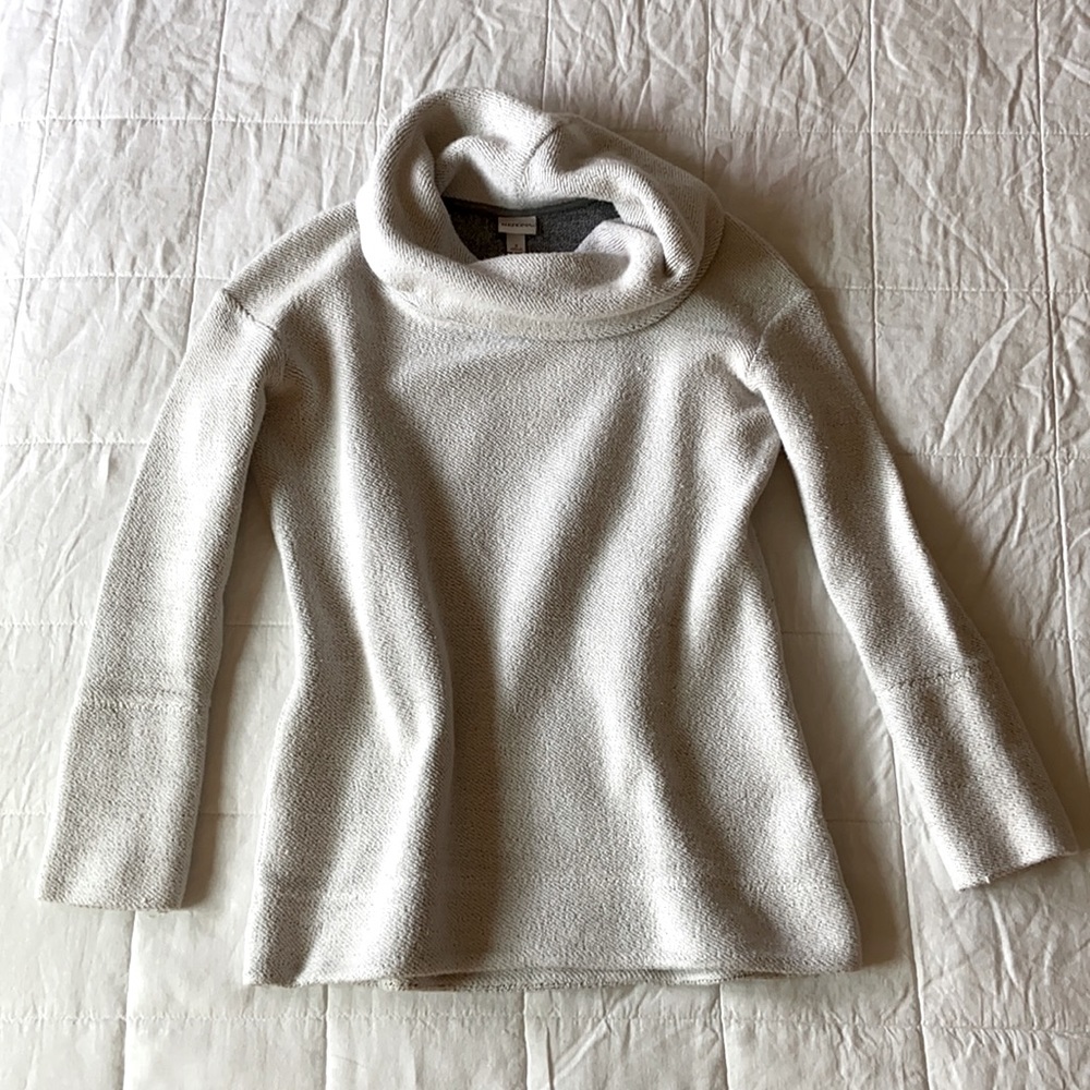 Merona Heavy Knit Cowl Neck Tunic Sweater Ivory